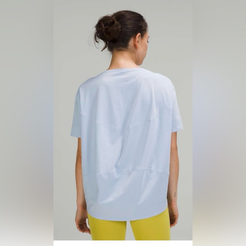 Lululemon Back in Action Short Sleeve Top-Blue Linen